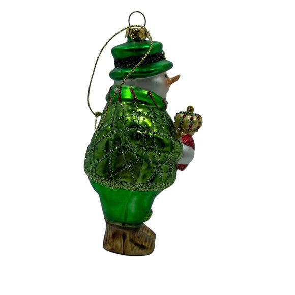 Irish Snowman Glass Christmas Ornament Heart with Crown Irish Gift St Patrick's - Picture 5 of 6